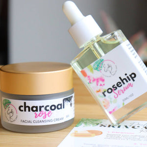 Charcoal Rose Cleansing Cream, Gentle Purifying Cleanser - Eli & Rai