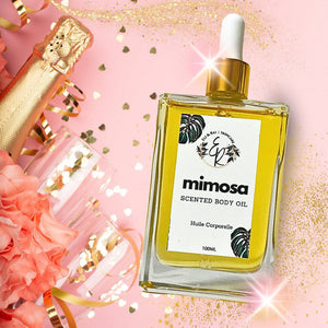 Mimosa Scented Body Oil - moisturizing body oil, scented body oil,